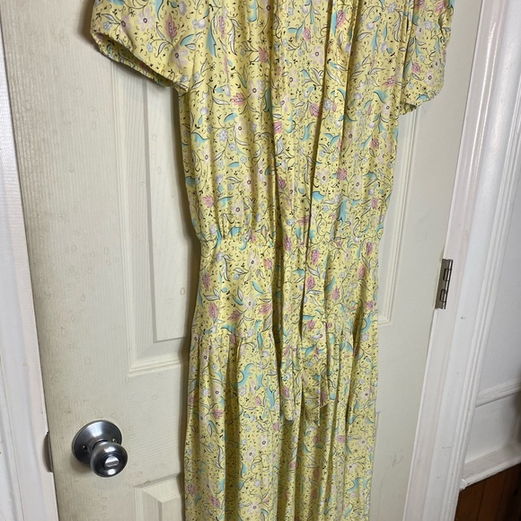 Patty O Neil Vintage dress yellow floral 12 - Picture 3 of 15